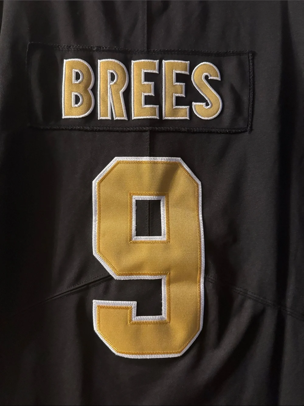 Nike Men’s Drew Brees #9 Black and Gold New Orleans Saints Jersey